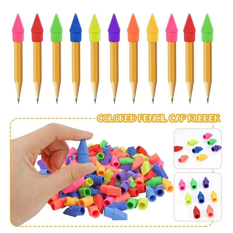 Imagem -02 - Forro Forma Lápis Eraser Caps Látex Toppers 500 Pcs