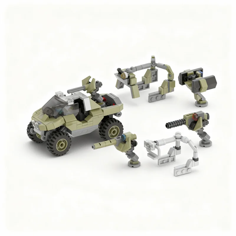 

378pcs MOC Warthog SpeedChampions Halo Game All Variants Space Model Building Blocks Architecture Toys Christmas Gifts Education