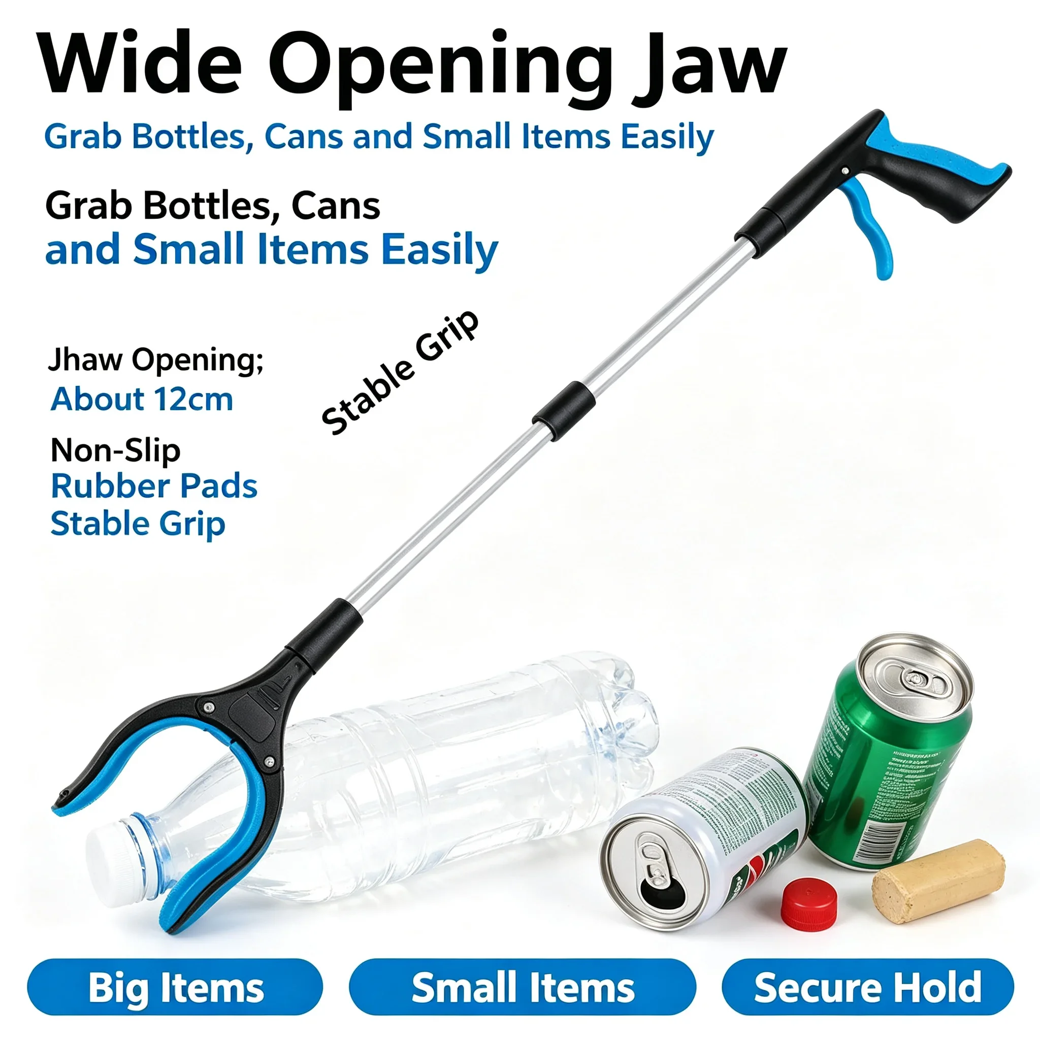 Garbage Picker Gripper With 360 ° Foldable, For Elderly  Pregnant Garden Rubbish Claw Grabber Tool Long Handle Reacher