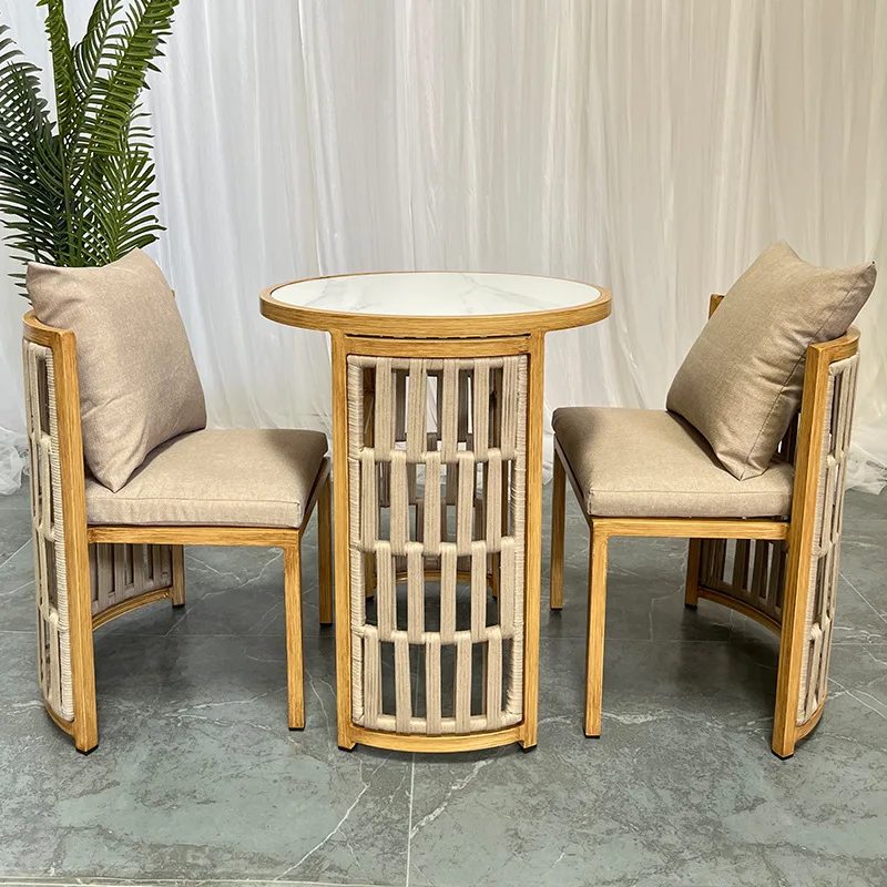 Balcony rattan chair three-piece outdoor courtyard combination