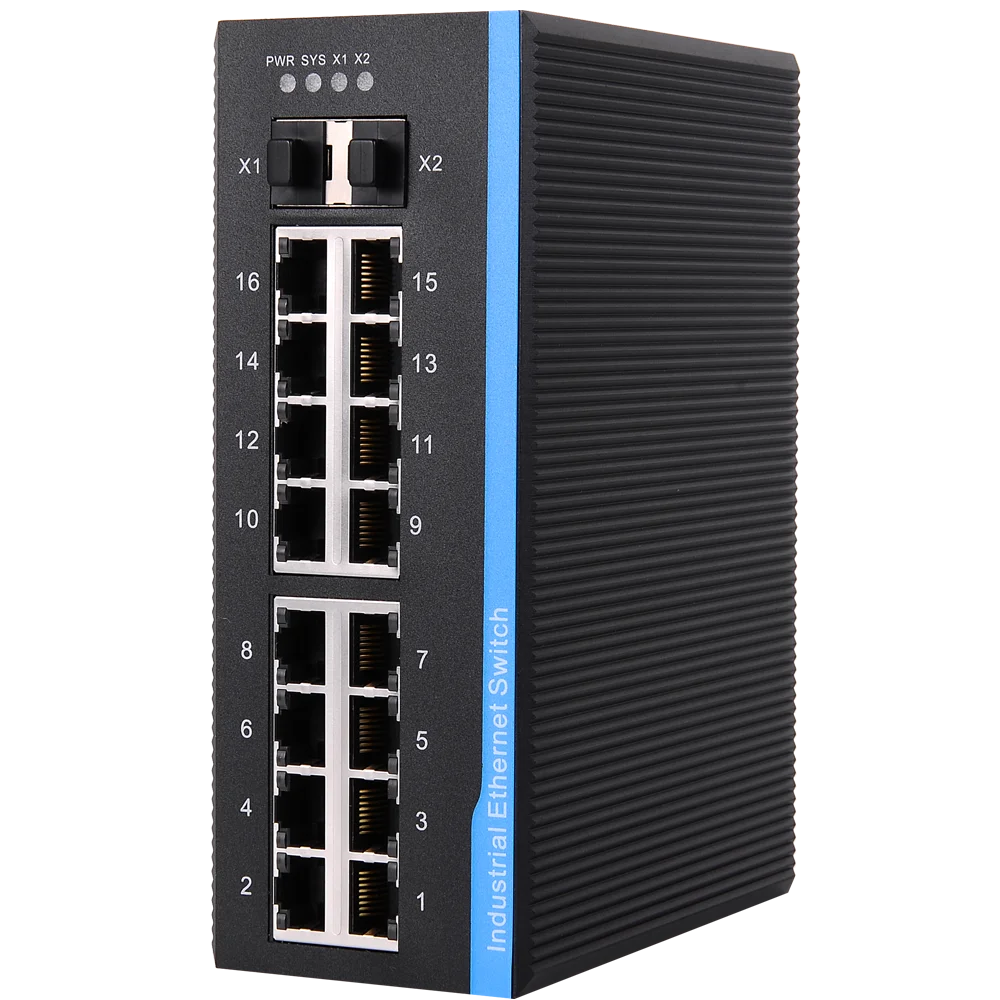 InMax Manufacture 12v 24v 48v 16+2(Gigabit) 18 Ports 10/100/1000M Gigabit Industrial Managed Ethernet Switch