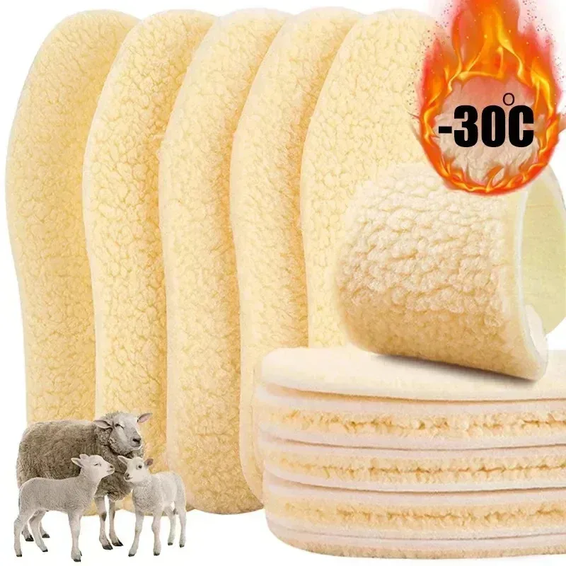 1/2/4/6pairs Winter Warm Insoles Made Of Wool Added Wool And Lamb Plush For Men Women And Breathable Cold-Proof Comfortable