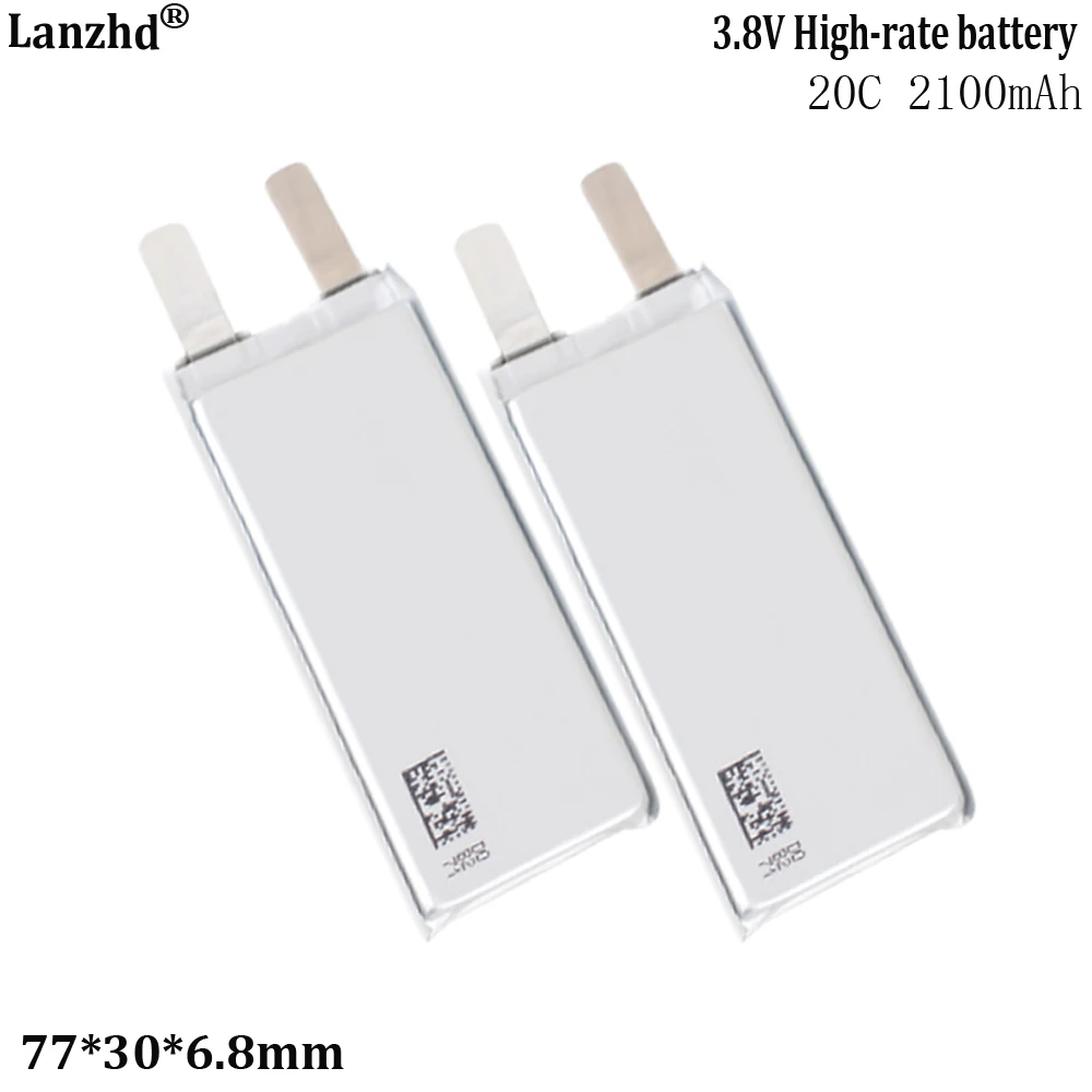 3.8V Polymer Battery 20C High Rate For Remote Control Drone Model Car Model Toy Boat 683077 2100mAh 77*30*6.6mm
