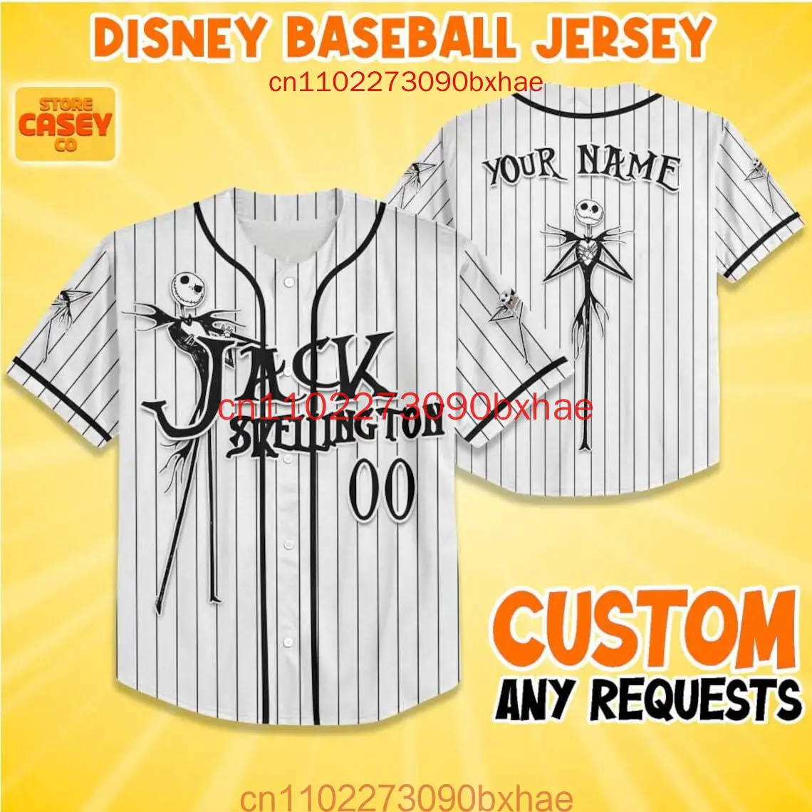 

Custom Oogie Boogie Baseball Jersey 3D Print Disney The Nightmare Before Christmas Baseball Jersey Children's And Adult Sports