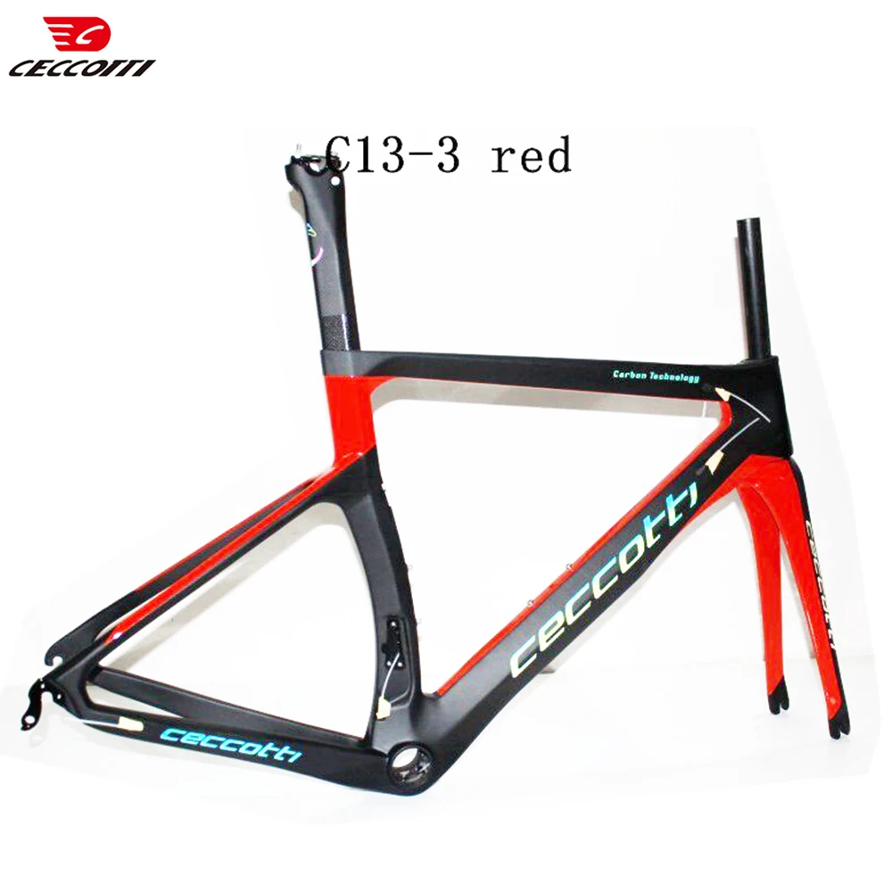 Carbon Road Bike Frame, T1000 UD or 3K Weave Bicycle Frameset BSA and PF30 Reflective Ceccotti Logo, New