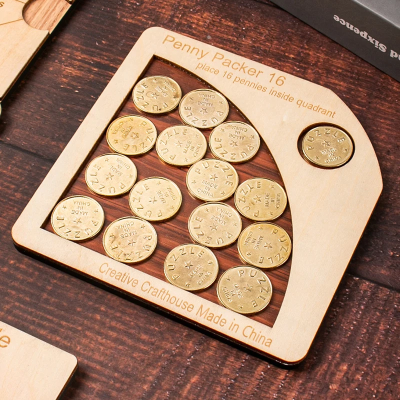 Penny Coin Brain Teaser Puzzles For Adults And Kids Logic And Strategy Games IQ Test Toys Unique Gifts Juegos De Inteligencia