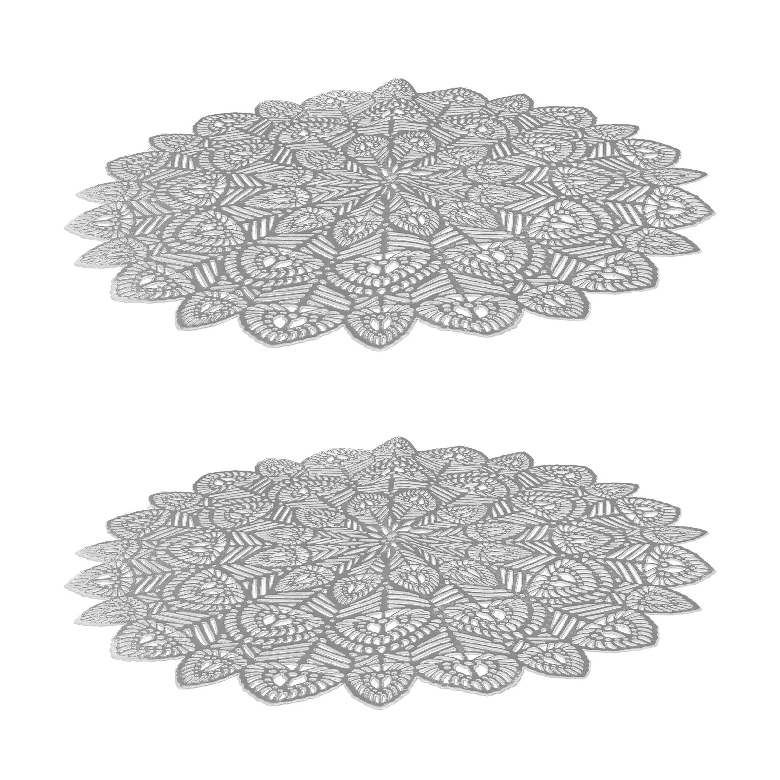 

2 Pcs Peacock Tail Placemat Creative PVC Table Decor Home Party Mat Heat Insulation Non Slip Dining Room Decoration