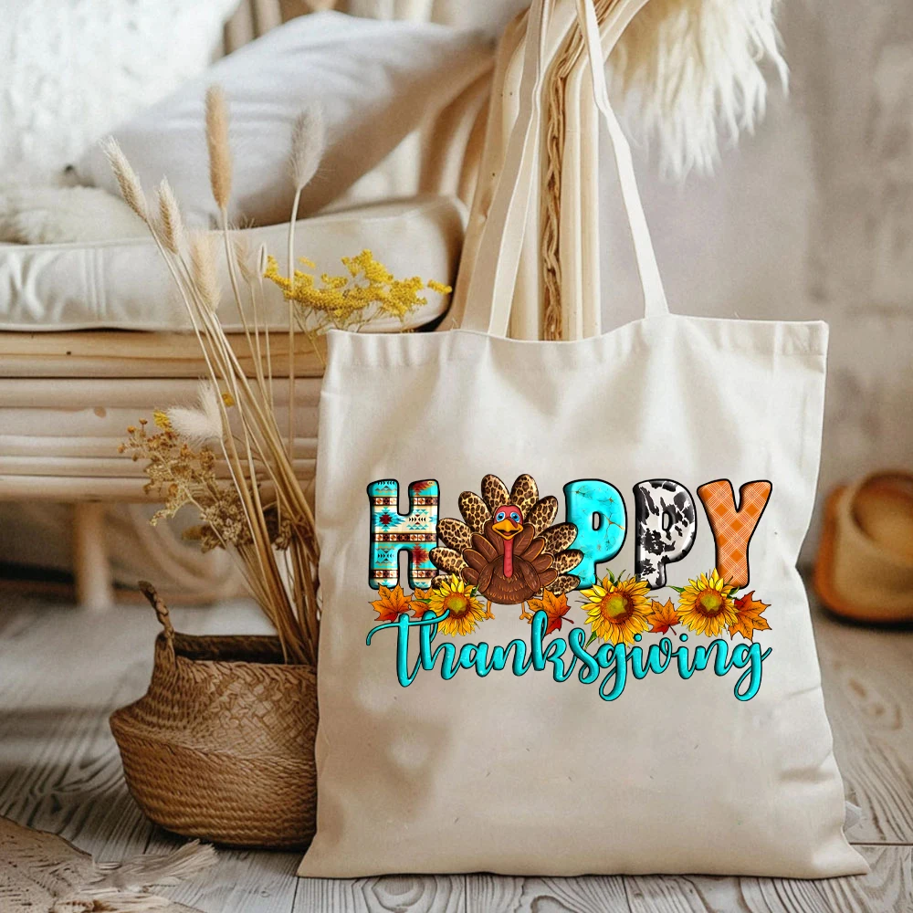 Happy Thanksgiving Women's Handbags Happy Thanksgiving Turkey Tote Bag's Pumpkin Season Women's Handbag's Thanksgiving Lady Bags image 5