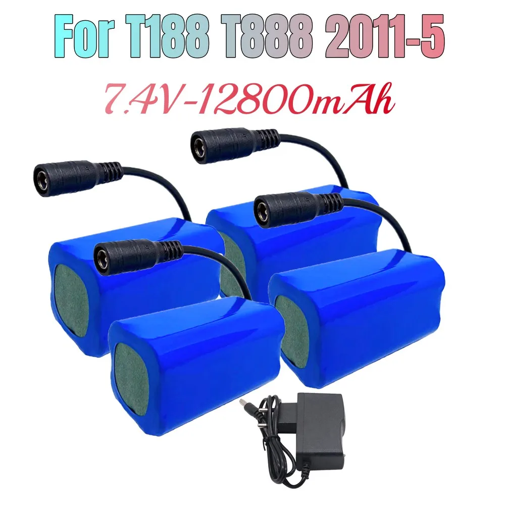 بطارية ليثيوم تستخدم ل T188 T888 2011-5 التحكم عن بعد البحث الطعم قارب قطع الغيار RC لعبة اكسسوارات 2s2p 7.4 فولت 12800mah