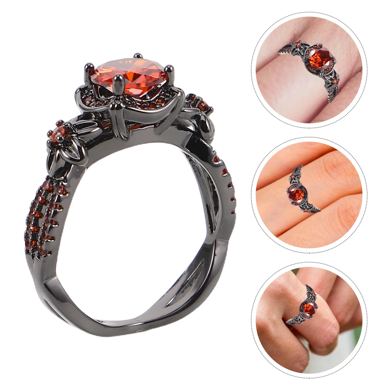 

Gothic Ring Punk Style Metal Handmade Retro Jewelry Adjustable Halloween Gift Cosplay Accessory Stylish Statement Band