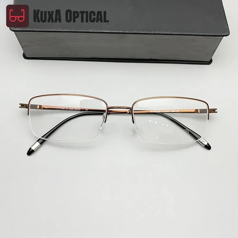 

KUXA Men Brand Eyewear Designer Pure Titanium Ultra Light Frame Glasses Gentlemen Optical Prescription Spectacles Reading