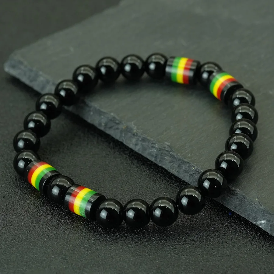 Noter Armband in den Farben der Nationalflagge für Herren, minimalistischer, lässiger Handgelenkschmuck, modisches Accessoire für den täglichen Gebrauch, Geschenk, Perlenarmband – Detail 6
