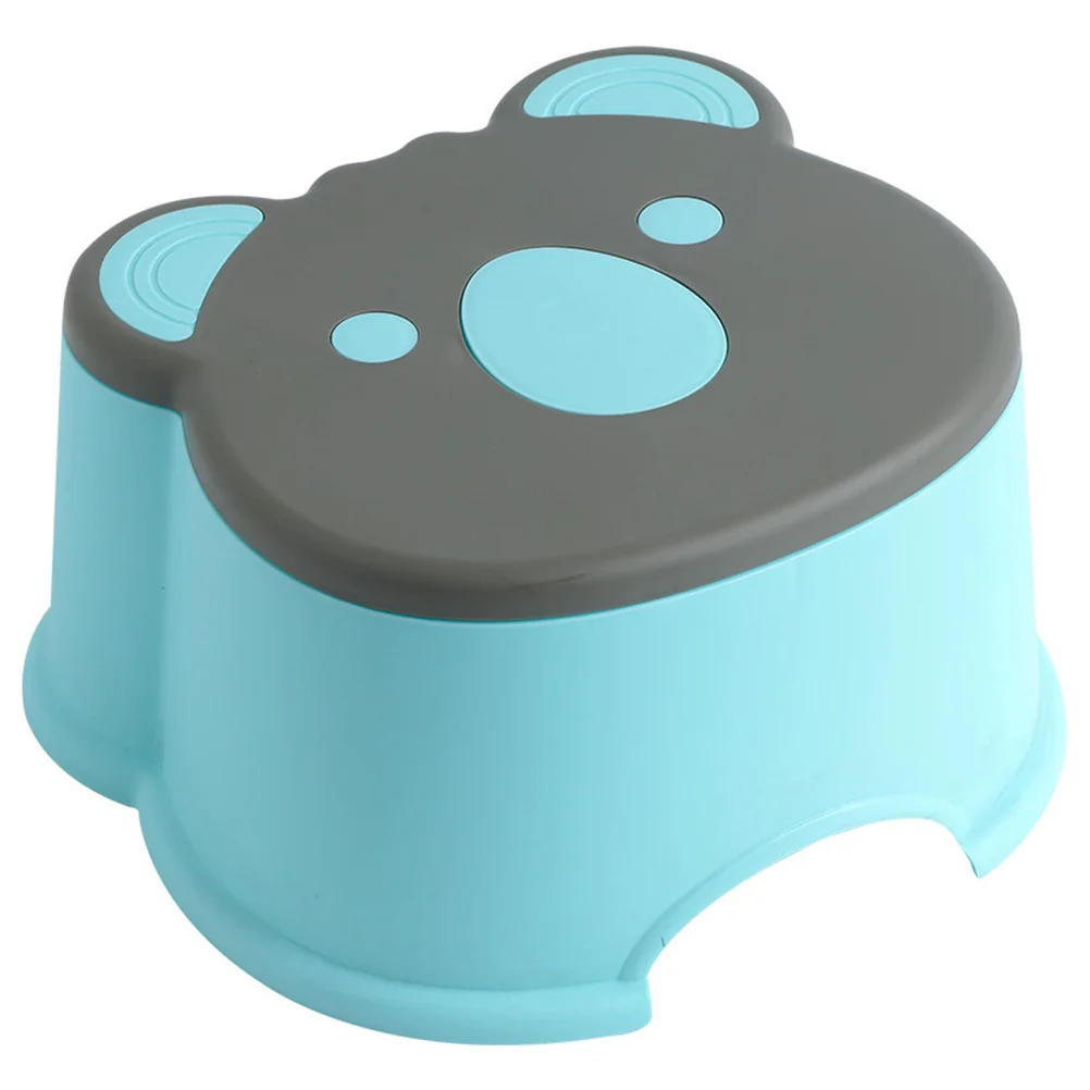 

1Pcs Blue Small Anti-Skid Plastic Stool Cartoon Footstool Children's Home Shoe Changing Bench Cartoon Stool