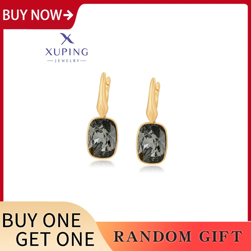 Xuping Jewelry Fashion Luxury New Arrival Square Crystals Earrings for Women Christmas Gift 610412689