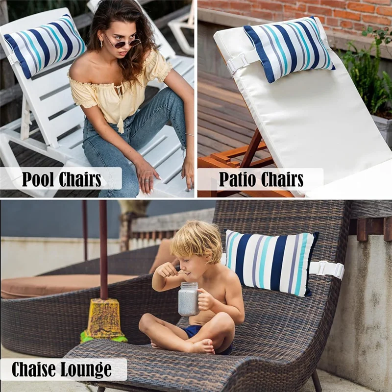 AS96-2 шт. шезлонг подушка для головы с ремешком уличная водонепроницаемая подушка для подголовника шеи с регулируемой резинкой