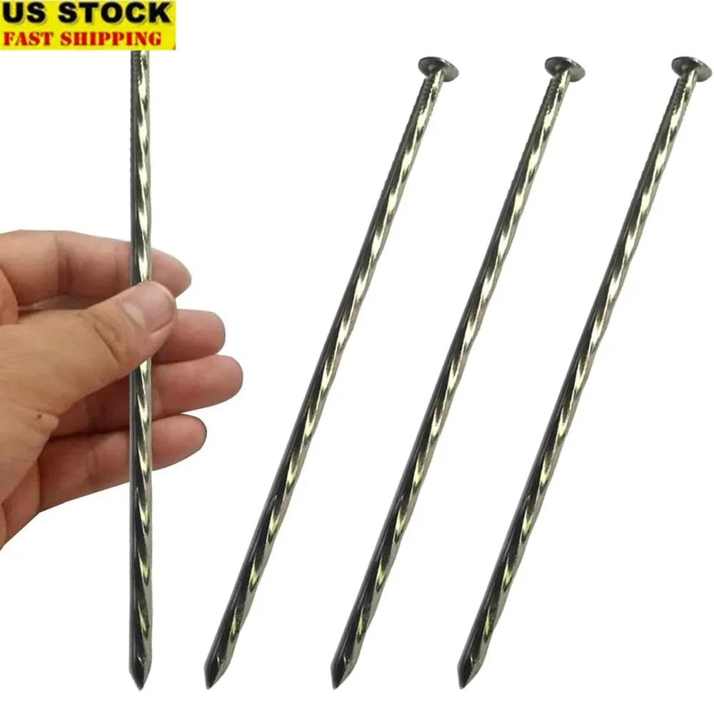 

100 упаковок, 8-дюймовые однотонные оцинкованные металлические садовые колья, спиральные окантовки, прочные якоря, пейзажные барьеры для сорняков, поддержка газона