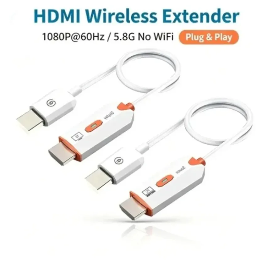 30M Wireless Screen Projector 1080P 60HZ HD HDMI-Compatible Wireless Video Transmitter Receiver Adapter for Laptop TV Projector