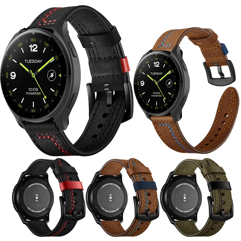 

Quick Release Leather Watchbands for Xiaomi Mi Watch 2 Casual Belt Smart Watch Strap Soft Bracelet Wrist Watch Band 22mm