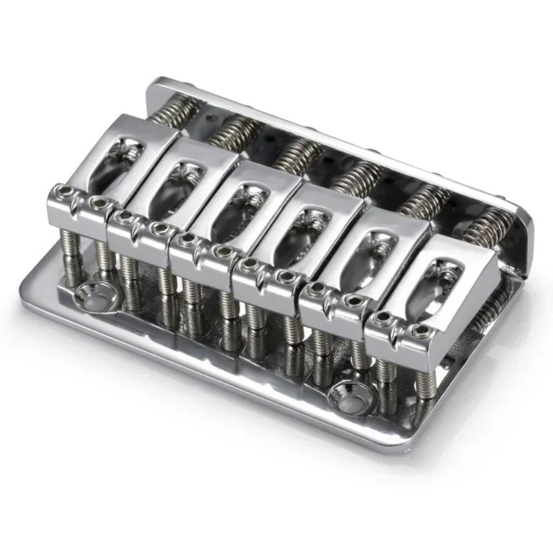 6-String Guitar Bridge with Screws & Wrench Fixed Top Load Guitar Tailpiece Guitar Fixed Bridge Hardtail Saddle Bridge