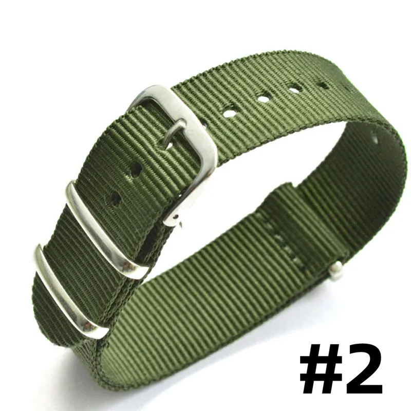 BUMVOR 20mm Sport Woven Nylon Strap Watchband Army Striped Fabric Wristband Substitution DW Watch Steel Buckle Belt
