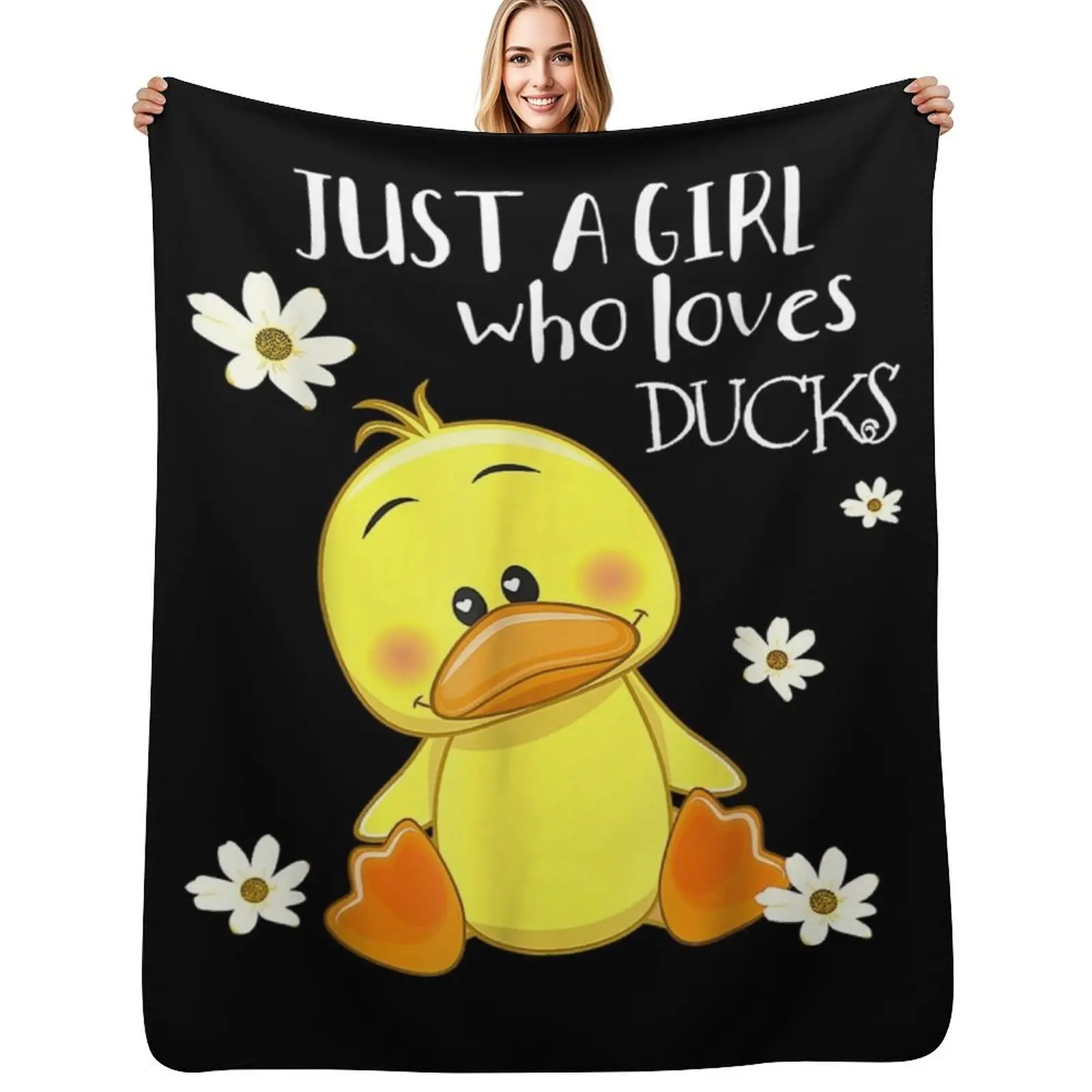 

Just A Girl Who Loves Ducks Cute Duck Lover Owner Gift Throw Blanket Decoratives Flannels Sleeping Bag Custom Blankets