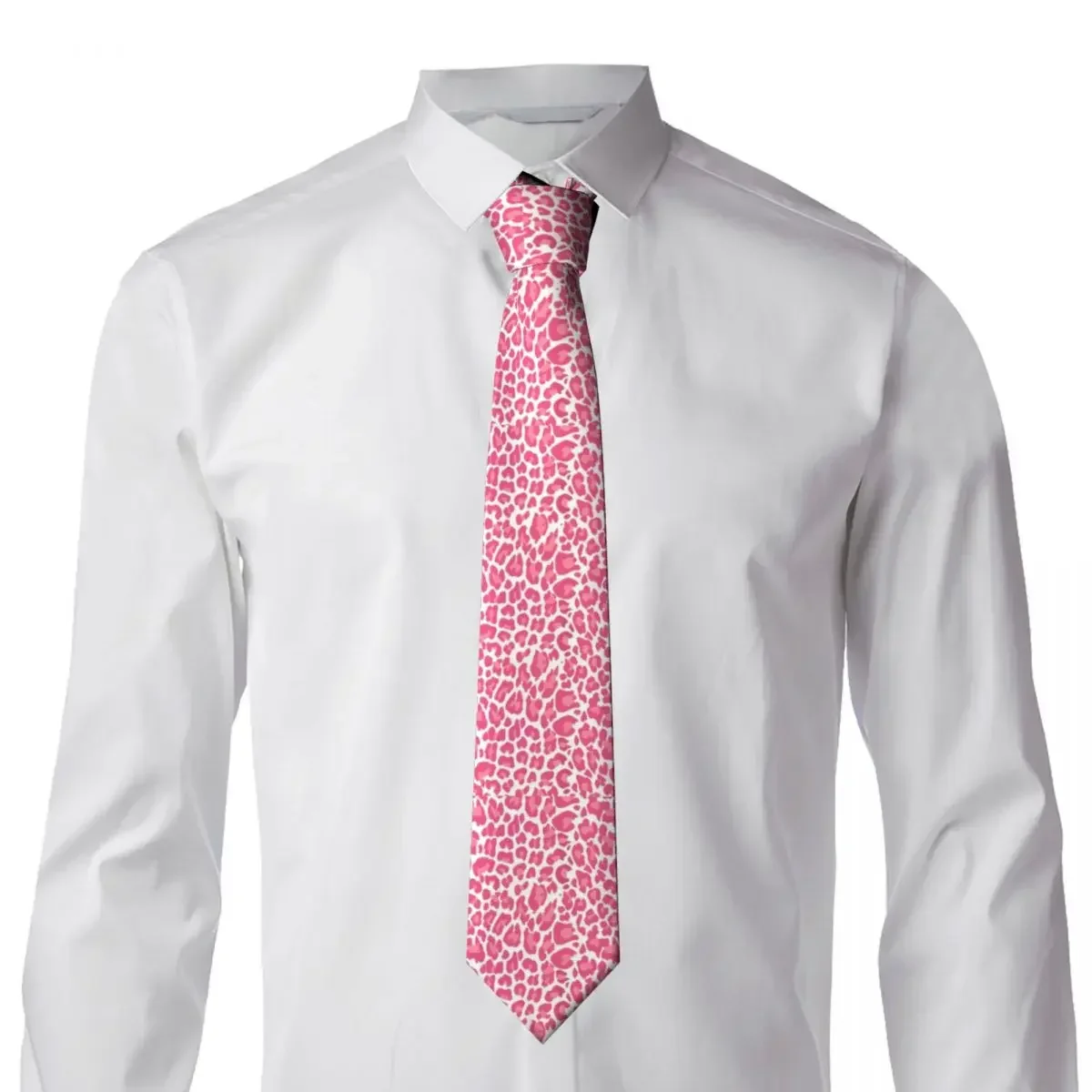 Roze Stropdas Met Luipaardprint Dieren Klassieke Casual Stropdassen Voor Mannen En Vrouwen Dragen Dagelijks Feestkraag Stropdas Grafische Stropdas Accessoires