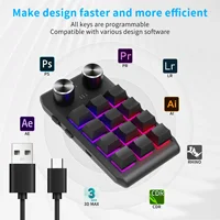 Bluetooth 12 teclas 2 perillas programación USB Macro teclado personalizado consola de juegos Teclado mecánico Photoshop teclado intercambiable en caliente