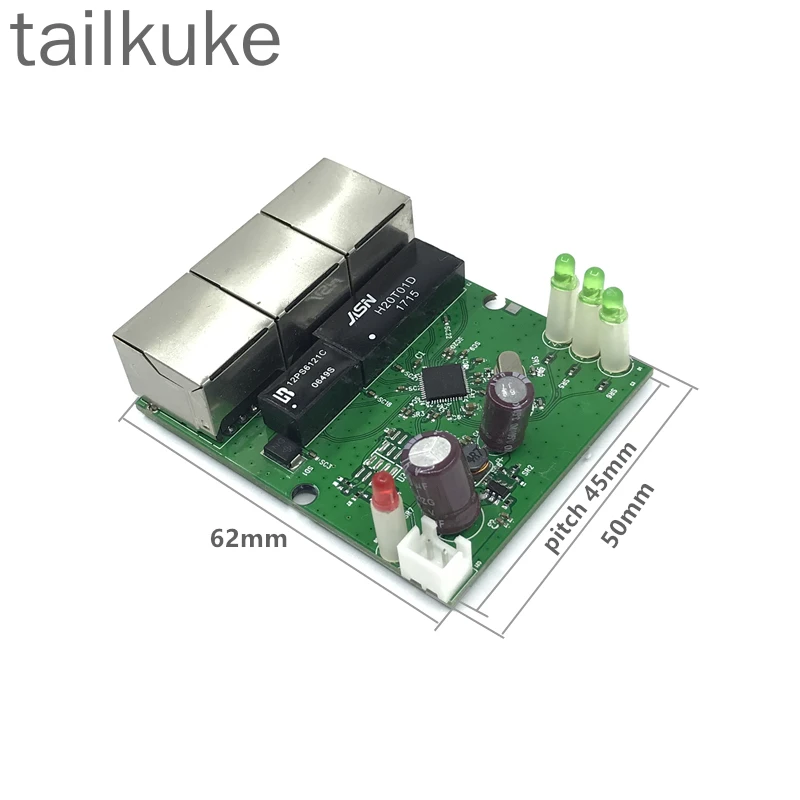 Mini Micro Switch Module with 3 Ports, 1 In, 2 Out, 12V Network Data Transmission Expansion