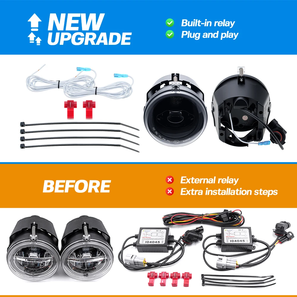 Led Fog Driving Lamps For Jeep Grand Cherokee 2005 2006 2007 2008 -2010 DRL Daytime Running light Position Light With Halo Ring