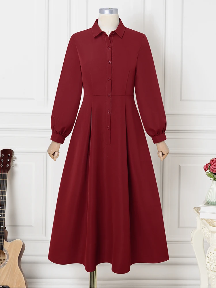 2023 ZANZEA Langarm Maxi Kleider Herbst Frauen Tasten Beiläufige Lange Hemd Robe Solide Elegante Büro Party Vestidos Kein Gürtel