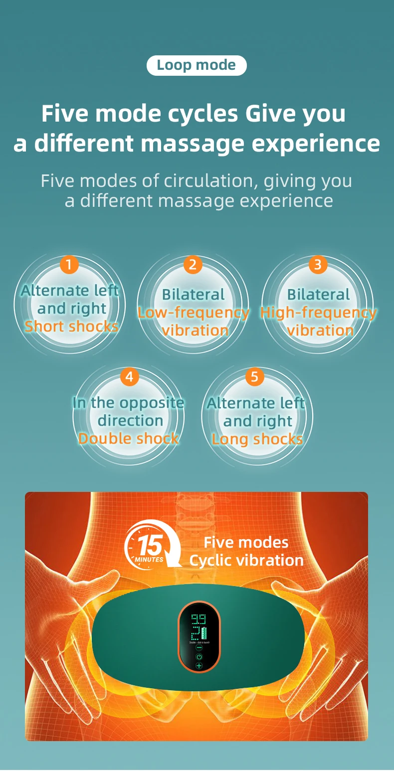 Wiederaufladbares Körper-Schlankheitsgerät, Taillengürtel, Fitnessgerät, grenzüberschreitend, Heimladung, multifunktionale Taillenmassage – Detail 6