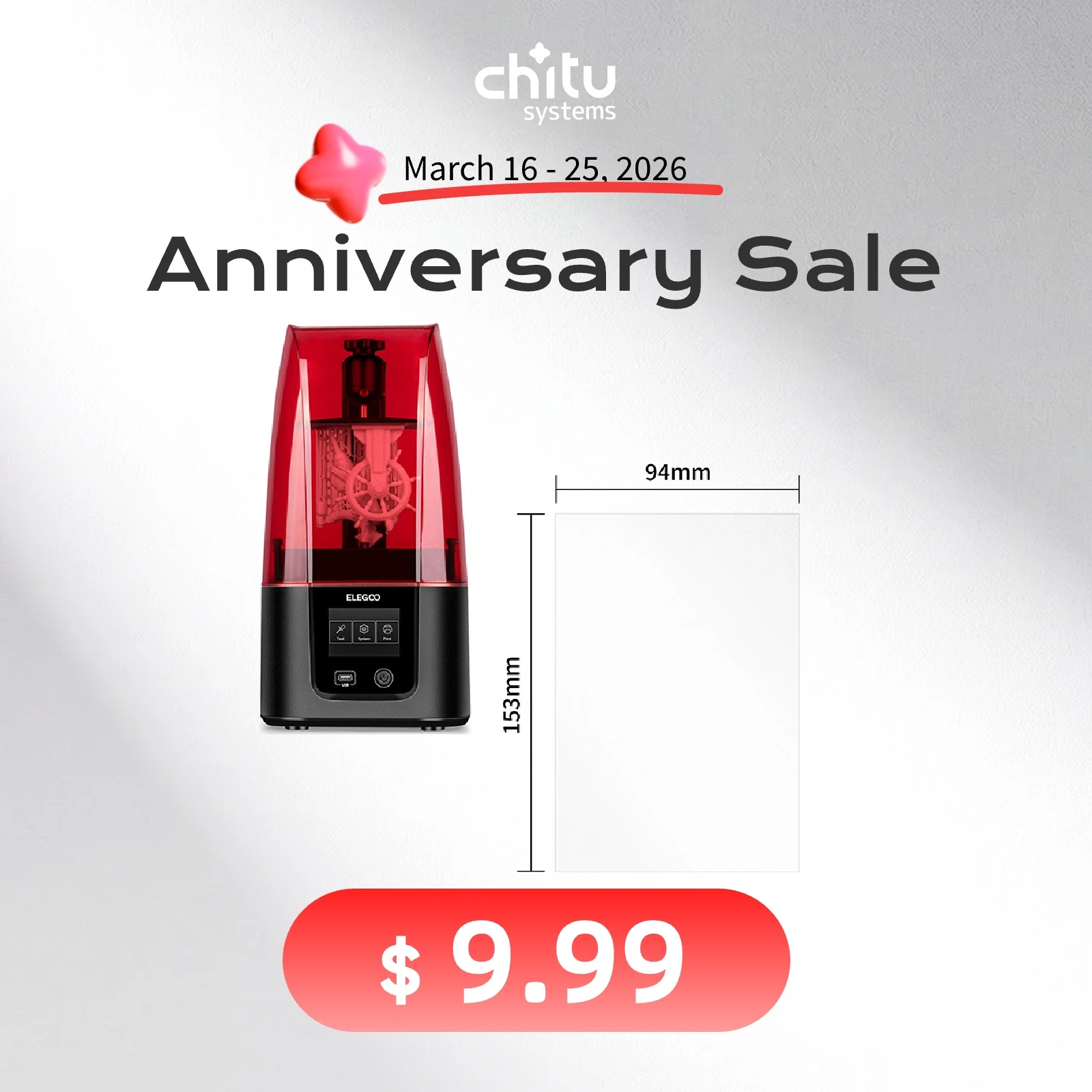 

6,6-дюймовая пленка FEP ELEGOO Mars 3/3 Pro 4k, набор 146*195*0,15 мм, 6,6 дюйма для Photon Mono 2 LCD 3D-принтера, детали, аксессуары