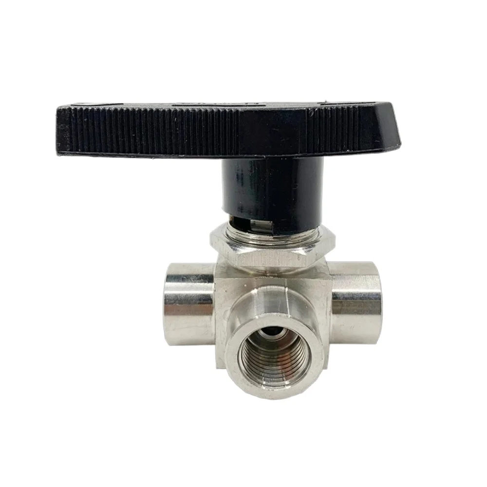 Válvula de esfera horizontal g 1/8 "1/4" 3/8 "1/2" bspp fêmea t l porta 304 aço inoxidável água gás óleo