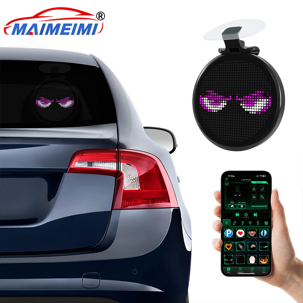 32X32 Car LED Display Pixel Art Display Advertise Moving Scrolling Full Color LED Car Sign Expression Screen Panel APP Control