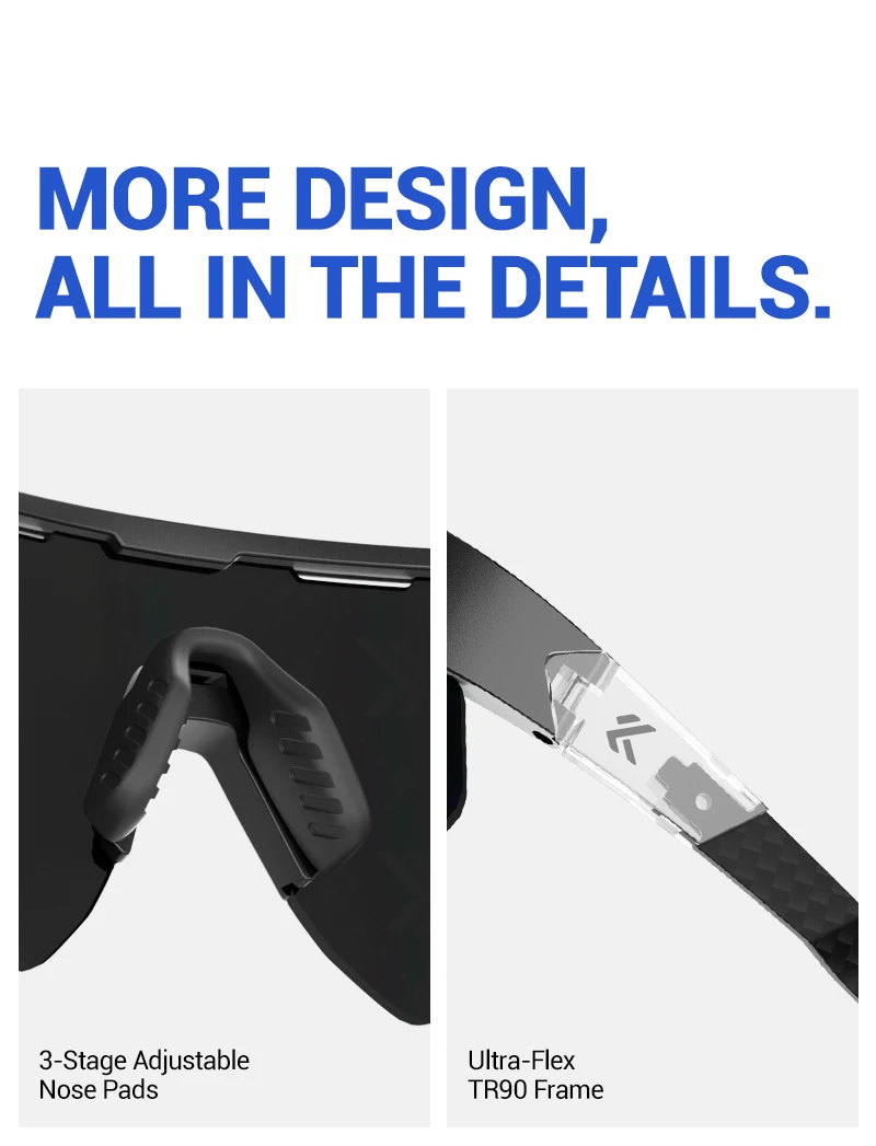 Kapvoe Fahrradbrille aus echtem Carbon, Sonnenbrille für Herren, leicht, photochrom, UV400, MTB, Fahrrad, Sportbrille – Detail 20
