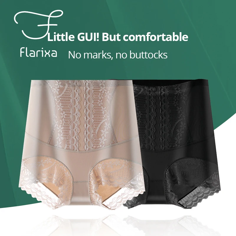 Flarixa Summer Ice Silk Panties for Women\'s High Waist Shaping Panties Postpartum Tummy Control Hip Lift Panty Body Shaper Pants