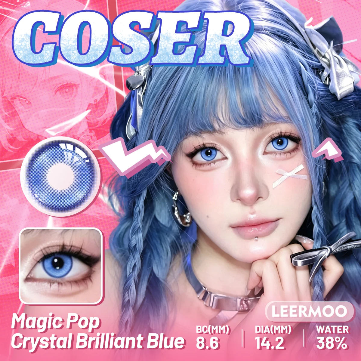 Visuashow Anime Farbige Kontaktlinsen für Party-Cosplay 1 Paar Weiche Farblinsen Halbjährlich Austauschbar für Kleine Pupillen – Detail 11