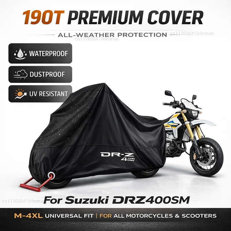

For Suzuki DRZ400 DRZ400E DRZ400S DRZ400SM DR-Z400 E S SM 2000-2024 DR-Z4S Z4SM Motorcycle Cover Waterproof Dustproof All Season