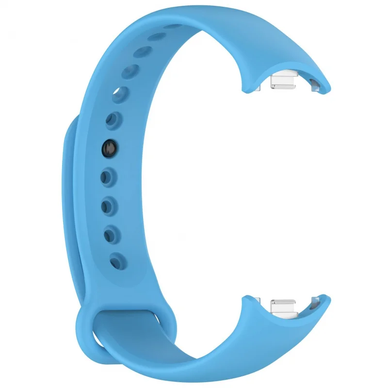 Ajustável Sport Pulseira para Xiaomi Mi Banda 8, Cor Sólida, Silicone, Conector de Metal, Alça Respirável, Pulseira, Pulseira