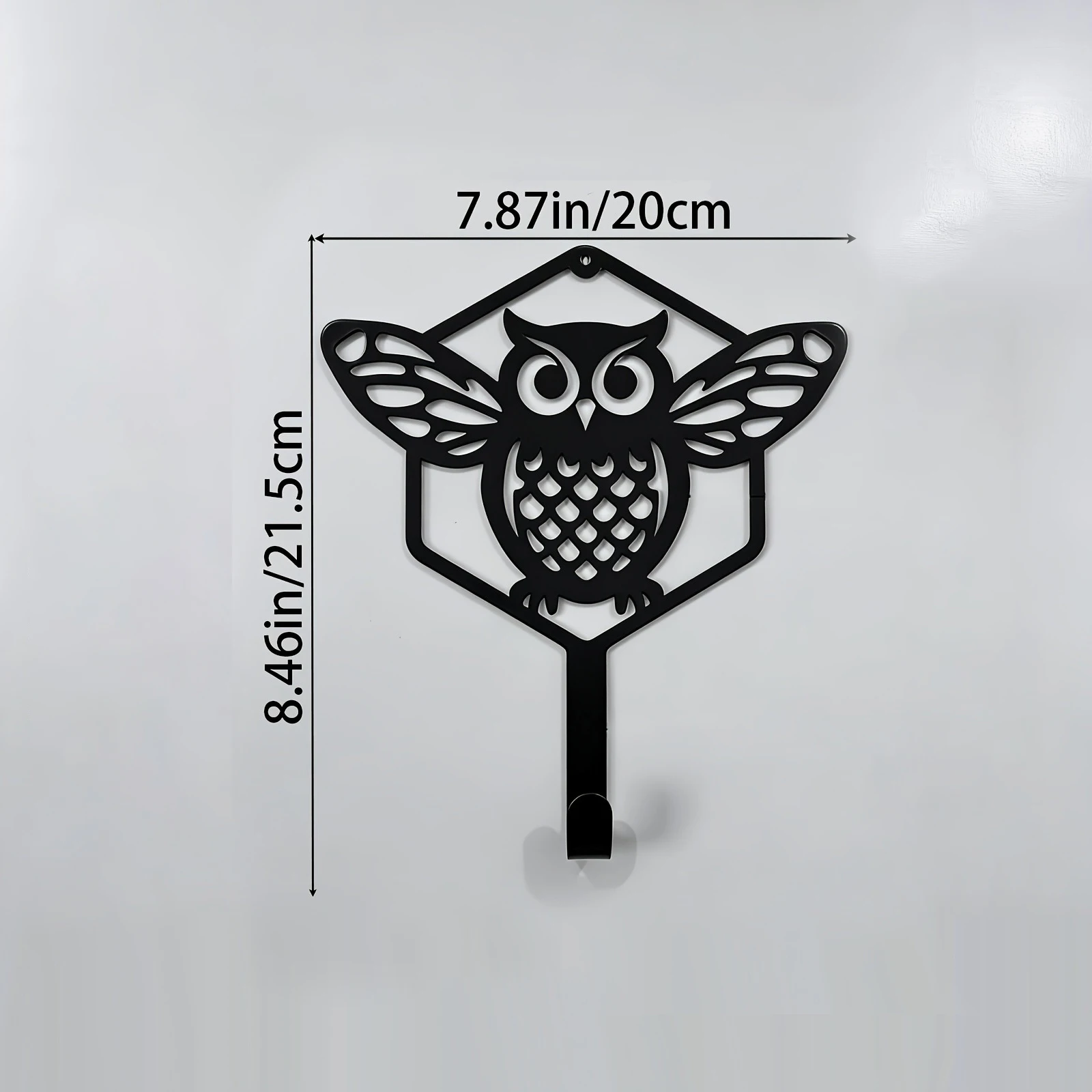 2D Contemporary Minimalist Hollow Owl-Shaped Metal Hook, Hexagonal Wall-Mounted Key Holder, Versatile Coat And Key Rack for Home
