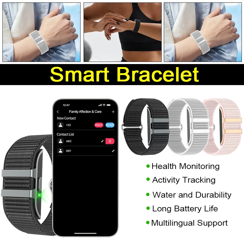 

No Screen Smart Watch Waterproof Heart Rate Blood Oxygen Sports Fitness Tracking Men Women Multi-function Intelligent Bracelet