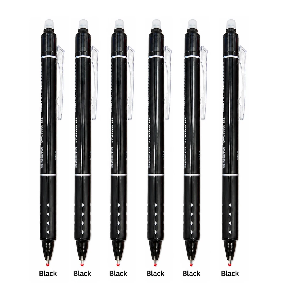 6 stuks 0,5 mm uitwisbare gelpennen met wasbaar handvat, magische navulstaven, supercapaciteit inkt, schrijfwaren voor school en kantoor.