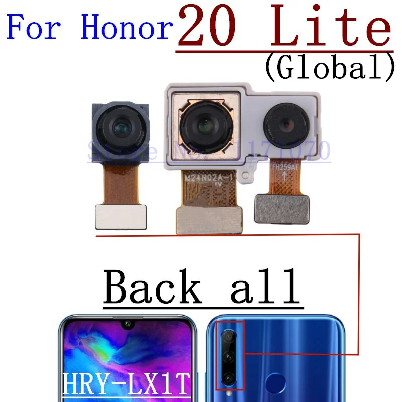 Original Rear Main Camera For Huawei Honor 20 Lite Golbal Back Wide Ultrawide Front Camera Phone Module Flex Cabe Parts