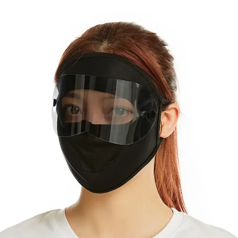 Maschera antipolvere antivento uomo donna moto equitazione maschera da sci calda visiera in pile polare occhiali HD cappucci antiappannamento