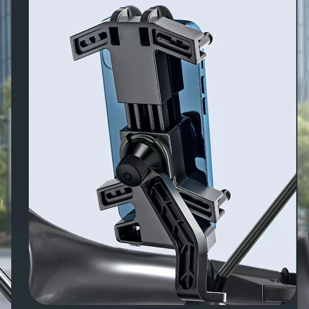 자전거 전화 홀더 360도 마운트 조정 가능한 핸들 바 맞는 알루미늄 합금 프레임 쉬운 설치 도구 고무 열 지원