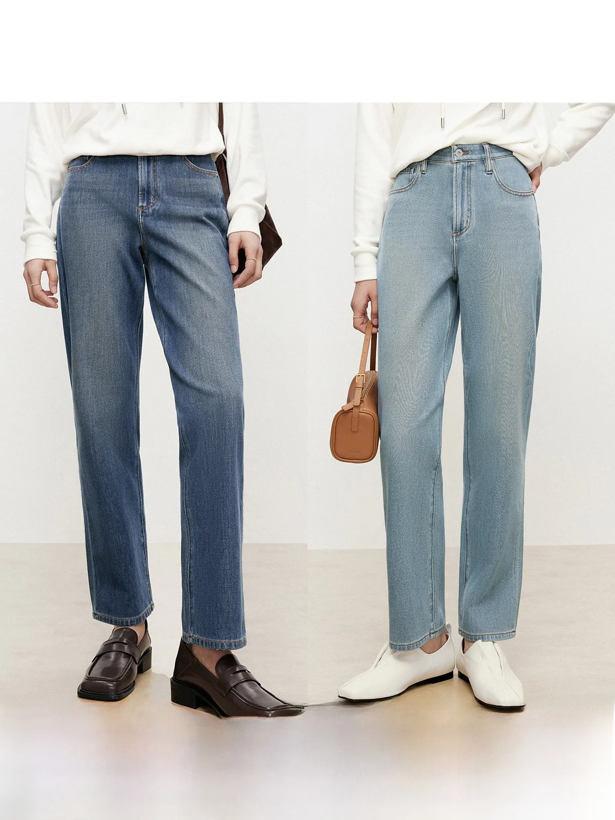 

Женские джинсы Waed Rinsed из лиоцелла Lenzing, прямые, винтажные, широкие брюки для офиса, весна-осень, с эффектом похудения