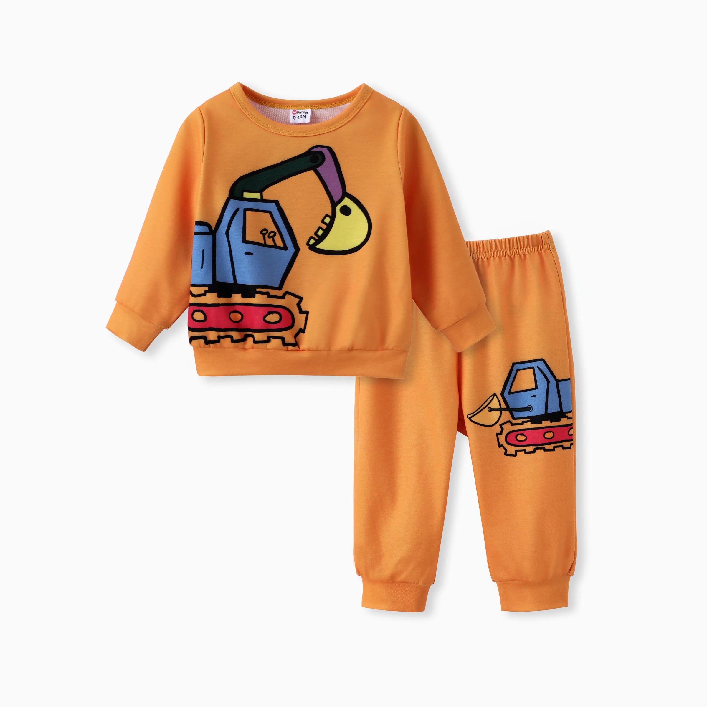 

PatPat Baby Boy 2pcs Set outwear Dinosaur Vehicle Print Sweatshirt Pants