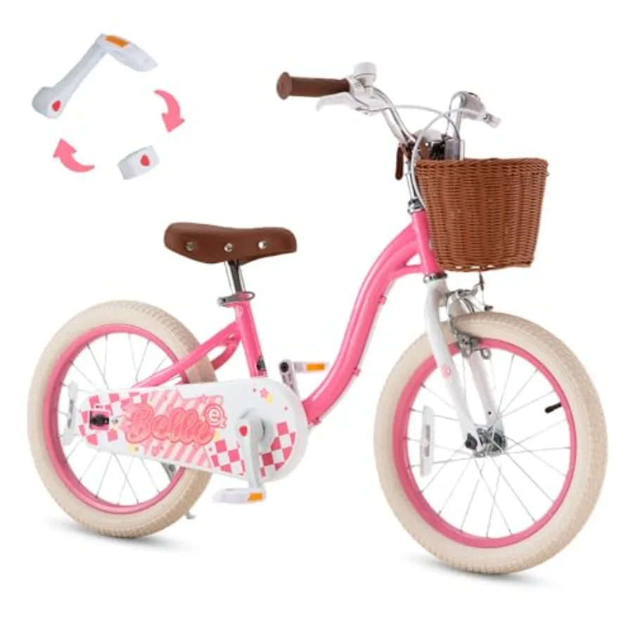 

Girls Bike Belle EZ Bike Balance and Pedal Bicycle 14 16 18 Inch Wheel for Age 3-8 Years Toddlers to Big Pink Purple