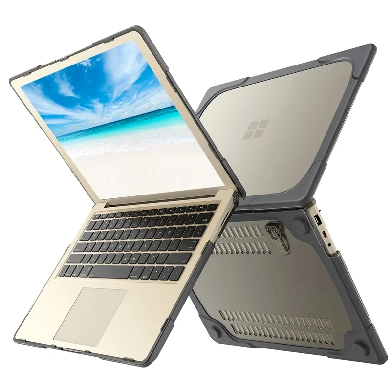 Imagem -02 - Tpu Silicone Case para Microsoft Surface Laptop 13.5 15 Polegada Suporte Capa Laptop go 12.4 Case Dissipação por Calor Bracket Shell