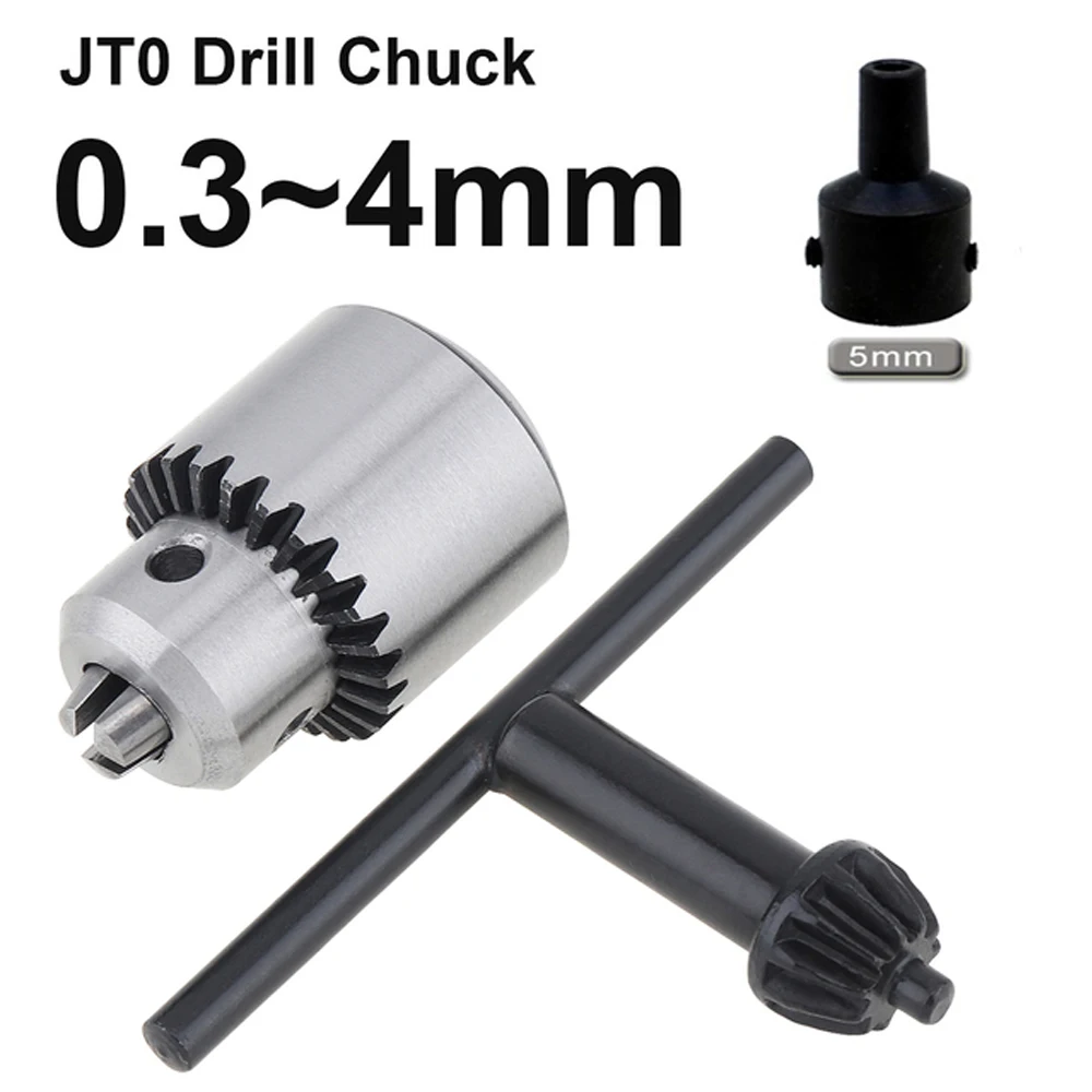 0.3-4mm JTO Drill Collet Chuck with 1/4\'\' Chuck Inner Hole Diameter Hexagon Key Wrench with JT0 Adapter for DIY Electric Drill